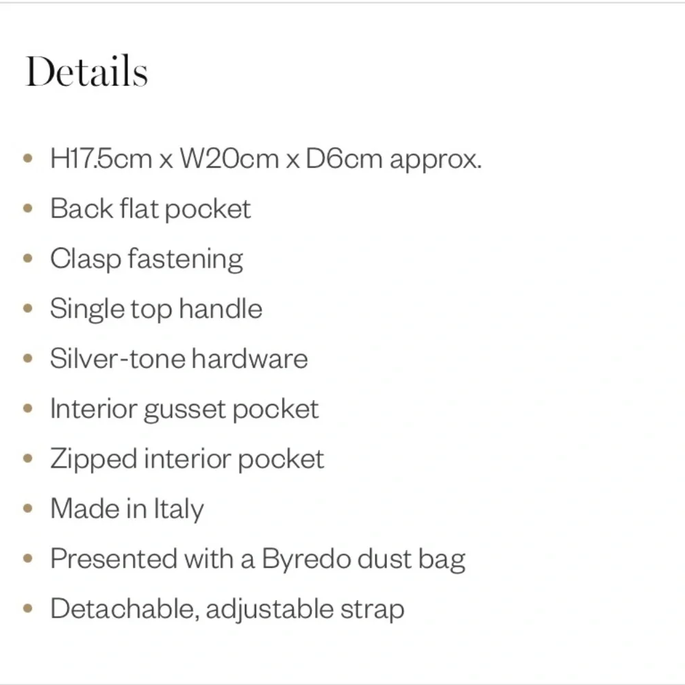 Byredo New Crossbody White Leather Shoulder Bag